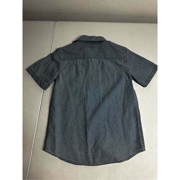 Carter's Boys'  Chambray Short Sleeve Woven Button Down Shirt Top 5T Cotton - Picture 7 of 8